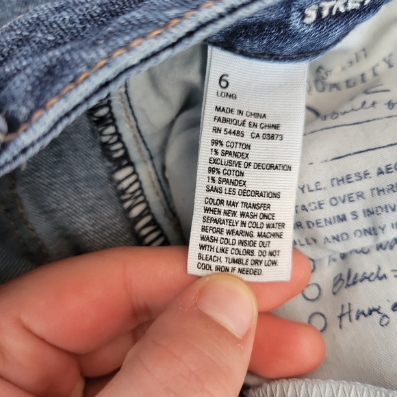 American Eagle Long Mid-Rise Skinny Jeans sz 6 - Picture 9 of 10